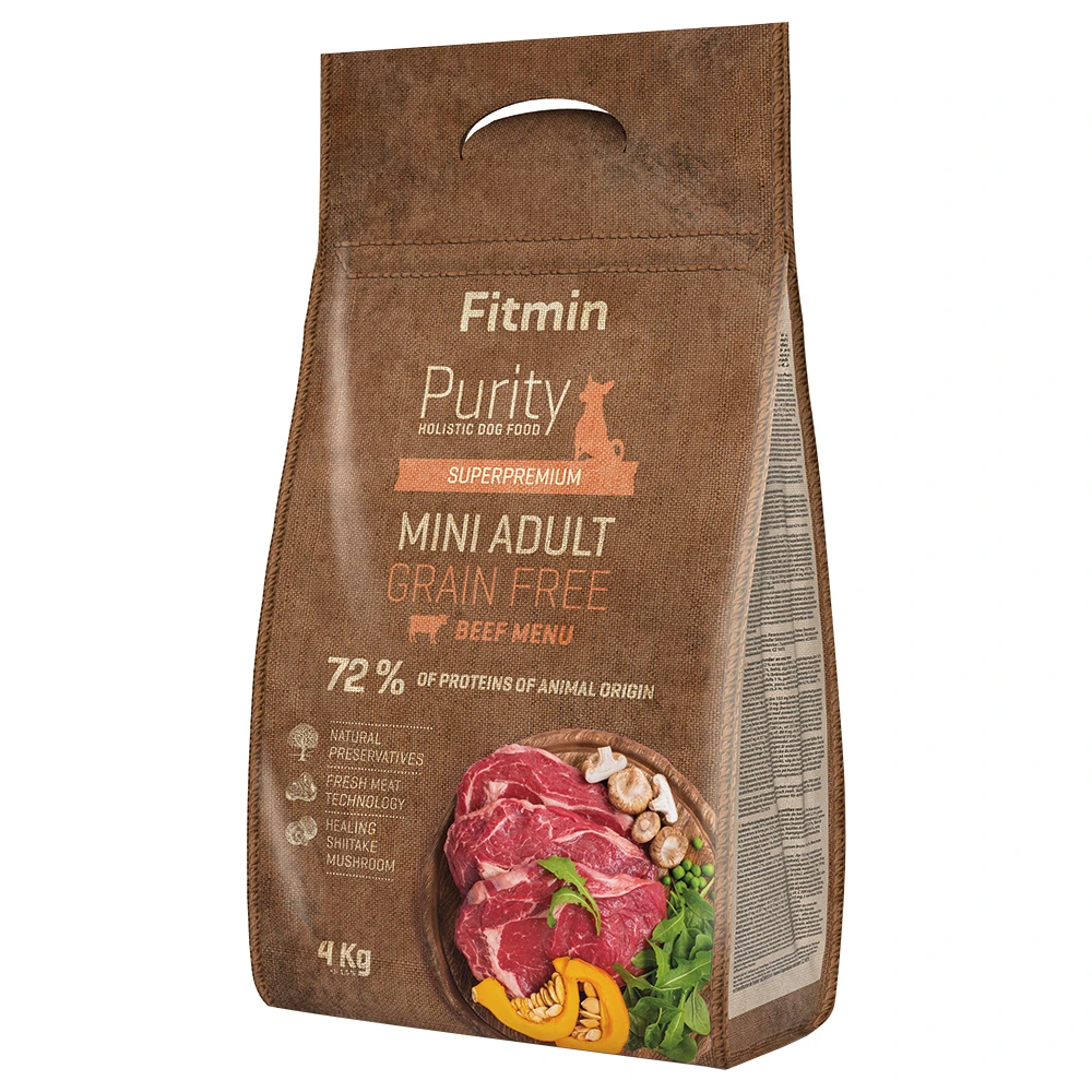 4 Kg Fitmin Dog Purity Adult Mini Graanvrij Rund Hondenvoer Droog
