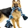 Viervoetjes – BigBoi – XXXL – Honden Touw – 100cm – 730 Gram – Honden Speelgoed – HondenSpeeltjes – Blauw/Wit/Zwart -Hondenbenodigdheden Winkel 1090x1200