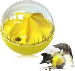 Hond IQ Treat Balls Verstelbare Voer Dispenser Honden Puzzelspeelgoed Wobble Wag Talking Giggle Squeaky Ondestructible Ball Puppy Chewers Dispensing Toys For S/M/L Agressive Chewer Breed
