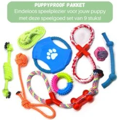 Dogzoo – Honden Speelgoed – Speelgoed – Honden – 9 Stuks – Hondenspeelgoed – Puppy Speelgoed – Baby Speelgoed – Kauwspeelgoed – Hondenbal – Hondentouw