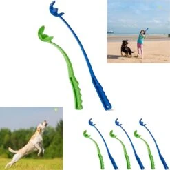Relaxdays 8x Ballenwerper Voor Honden – Werpstok – Tennisbalwerpers – Werpstick Voor Hond