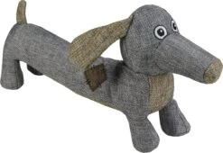 Country Dog Buddy – Honden Speelgoed – Honden Speeltje Met Piepgeluid – Honden Knuffel Gemaakt Van Duurzame Materialen – Dubbel Gestikt – Extra Lagen – Met Krakende Vulling – Voor Trek Spelletjes Of Apporteren – Grijs – 35x18cm