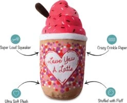 Petshop By Fringe Studio – Love You A Latte – 289823 – Hondenspeelgoed – Honden Speelgoed – Hondenspeeltjes – Speelgoed Hond – Speelgoed Voor Honden – Piepspeelgoed – Pluche – Speelgoed Voor Dieren – Hondenknuffel