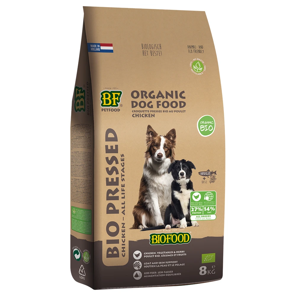 Biofood Organic Geperst Kip Hondenvoer – 8 Kg 3 Biofood Organic Geperst Kip Hondenvoer – 8 Kg