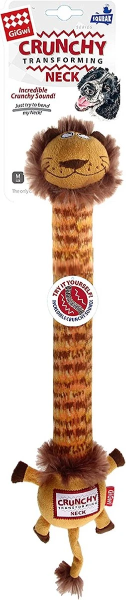 GiGwi Leeuw – Crunchy Transforming Neck – M – 46x15x8 Cm – Geschikt Voor Honden Die Voorzichtig Met Speelgoed Omgaan 3 GiGwi Leeuw – Crunchy Transforming Neck – M – 46x15x8 Cm – Geschikt Voor Honden Die Voorzichtig Met Speelgoed Omgaan