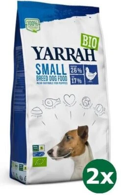 2×5 Kg Yarrah Dog Biologische Brokken Small Breed Kip Hondenvoer
