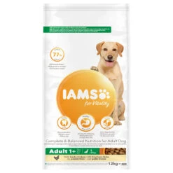2x12kg For Vitality Dog Adult Large Kip IAMS Hondenvoer